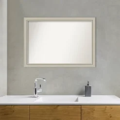 40" X 28" Non-Beveled Romano Silver Narrow Wood Bathroom Wall Mirror - Amanti Art 16 40" X 28" Non-Beveled Romano Silver Narrow Wood Bathroom Wall Mirror - Amanti Art -Bathroom Accessories Store GUEST 879f40a2 8c9a 4a0a ba71 b2a693a174f5