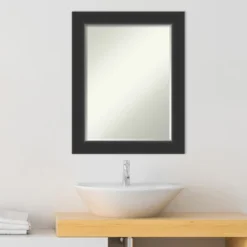 Amanti Art Corvino Petite Bevel Wood Bathroom Wall Mirror -Bathroom Accessories Store GUEST 87ba0f1c ef41 4919 afd7 07d9583a23a5