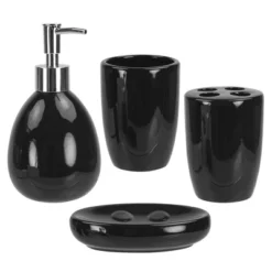 Home Basics 4 Piece Bath Accessory Set -Bathroom Accessories Store GUEST 87c52234 e46b 4466 a49e 2eb0230e1a14