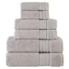 Laural Home Grey Mist Spa Collection 6-Pc. Cotton Towel Set -Bathroom Accessories Store GUEST 88637ab0 b983 49e2 91b7 a58698729233