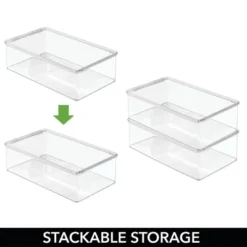 MDesign Plastic Bathroom Stackable Storage Container Box With Lid -Bathroom Accessories Store GUEST 889bfcc6 3e40 415c 81b1 e01448b49a77
