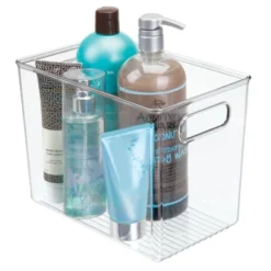 MDesign Plastic Bathroom Storage Bin Tote With Handles -Bathroom Accessories Store GUEST 896e9fa3 8f9f 48ff 9446 cb643c9456dd