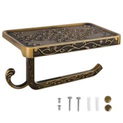 Unique Bargains Wall Mounted With Phone Shelf Waterproof Tissue Fixed Toilet Paper Holders -Bathroom Accessories Store GUEST 8a457640 e22d 4ebb bd92 615dfb948c86