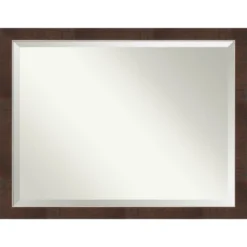 Wildwood Framed Bathroom Vanity Wall Mirror Brown - Amanti Art -Bathroom Accessories Store GUEST 8b56991b abe7 484a a22c 925a52b35e1f