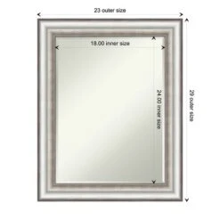 Amanti Art Salon Silver Petite Bevel Bathroom Wall Mirror 29.25 X 23.25 In. -Bathroom Accessories Store GUEST 8bc3ae89 a4ec 4b5d 8239 de7137b1aa32
