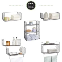 MDesign Bath Storage Organizer Shelving Set Of 2 - 1 Shelf With Towel Bar 12 MDesign Bath Storage Organizer Shelving Set Of 2 - 1 Shelf With Towel Bar -Bathroom Accessories Store GUEST 8dfeebe0 addc 40ac bb91 92a253edfd17