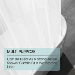 GoodGram Ultra Heavy Hotel Weight Odorless PEVA Vinyl Shower Curtain Liner With Splash Guard - Standard Size