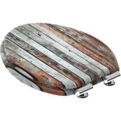 Sanilo 128 Elongated Molded Wood Adjustable Toilet Seat With No Slam, Soft-Close Lid, Stainless Steel Hinge, And Unique Design, Vintage Wood -Bathroom Accessories Store GUEST 92049ae9 5f42 4085 a153 5e2e078297c7