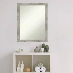 21" X 27" Non-Beveled Dove Square Bathroom Wall Mirror Gray Wash - Amanti Art -Bathroom Accessories Store GUEST 9304548f d78c 445a 9dd9 a433bf01bfa7