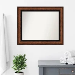 35" X 29" Non-Beveled Vogue Bronze Bathroom Wall Mirror - Amanti Art -Bathroom Accessories Store GUEST 931b0f21 fc23 49f8 aa43 a51ab6b8959a