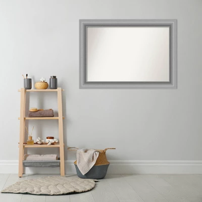 42" X 30" Non-Beveled Peak Polished Nickel Bathroom Wall Mirror - Amanti Art 9 42" X 30" Non-Beveled Peak Polished Nickel Bathroom Wall Mirror - Amanti Art - Image 7