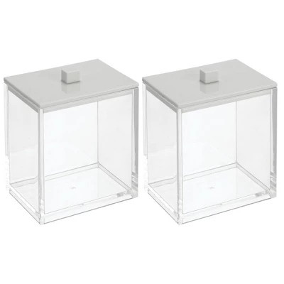 MDesign Square Storage Apothecary Jar For Bathroom, 2 Pack 19 MDesign Square Storage Apothecary Jar For Bathroom, 2 Pack - Image 17