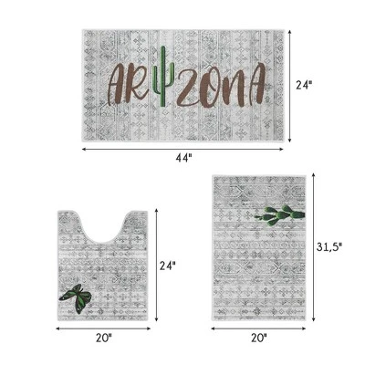 Bathroom Rugs 3 Piece Set - Non-Slip Ultra Thin Bath Rugs For Bathroom Floor 5 Bathroom Rugs 3 Piece Set - Non-Slip Ultra Thin Bath Rugs For Bathroom Floor - Image 3