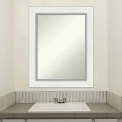 24" X 30" Non-Beveled Eva Bathroom Wall Mirror White - Amanti Art 17 24" X 30" Non-Beveled Eva Bathroom Wall Mirror White - Amanti Art -Bathroom Accessories Store GUEST 9483aecc fe8a 4dd0 ab27 9564668586e6