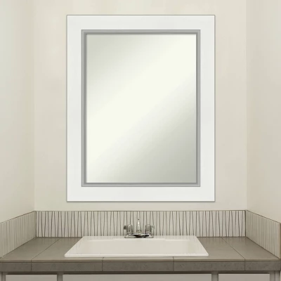 24" X 30" Non-Beveled Eva Bathroom Wall Mirror White - Amanti Art 10 24" X 30" Non-Beveled Eva Bathroom Wall Mirror White - Amanti Art - Image 8