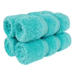 American Soft Linen 4 Pack Washcloth Set, 100% Cotton Washcloth Hand Face Towels For Bathroom And Kitchen -Bathroom Accessories Store GUEST 949f0d53 eafe 407c af4b b17940b6fbca