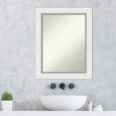 24" X 30" Non-Beveled Eva Bathroom Wall Mirror White - Amanti Art 8 24" X 30" Non-Beveled Eva Bathroom Wall Mirror White - Amanti Art - Image 6