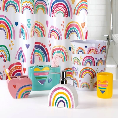 3pc Rainbow Hearts Bathroom Accessories Set - Allure Home Creations 16 3pc Rainbow Hearts Bathroom Accessories Set - Allure Home Creations - Image 14
