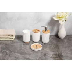 4pc Ribbed Bath Accessory Set White - Kralix 14 4pc Ribbed Bath Accessory Set White - Kralix -Bathroom Accessories Store GUEST 975f46e6 c901 477c a99c 8f3d7b818c57