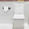 Unique Bargains Bathroom Aluminum Alloy Matte Fixed Toilet Paper Holders Black 1 Pc