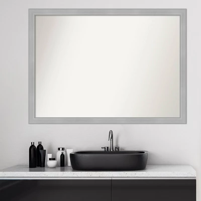 41" X 30" Non-Beveled Vista Brushed Nickel Narrow Bathroom Wall Mirror - Amanti Art 10 41" X 30" Non-Beveled Vista Brushed Nickel Narrow Bathroom Wall Mirror - Amanti Art - Image 8