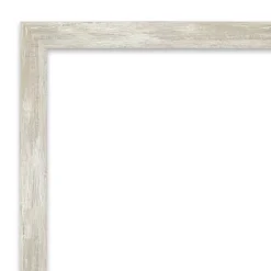 30" X 24" Non-Beveled Crackled Narrow Bathroom Wall Mirror Metallic Silver - Amanti Art -Bathroom Accessories Store GUEST 9932c0d3 8713 41c6 8861 d1c06e2f99c5