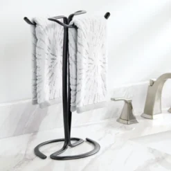 MDesign Fingertip Towel Holder For Bath Vanity Countertop