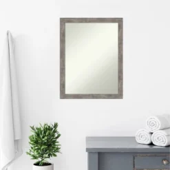 21" X 27" Non-Beveled Marred Wood Bathroom Wall Mirror Pewter - Amanti Art 17 21" X 27" Non-Beveled Marred Wood Bathroom Wall Mirror Pewter - Amanti Art -Bathroom Accessories Store GUEST 9a447ae2 5e18 49e0 844a 74641178822e