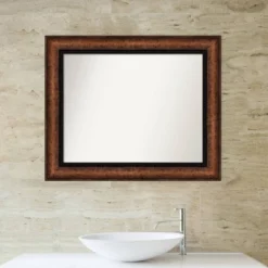 35" X 29" Non-Beveled Vogue Bronze Bathroom Wall Mirror - Amanti Art -Bathroom Accessories Store GUEST 9c169a54 ed8c 4537 9229 7661bd0a370a