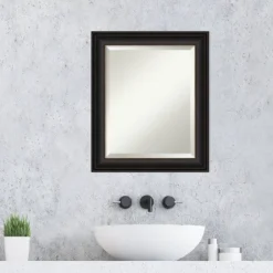 Trio Oil Rubbed Framed Bathroom Vanity Wall Mirror Bronze - Amanti Art -Bathroom Accessories Store GUEST 9dc1a482 caab 4b34 876b 7ab040621324