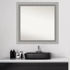31" X 31" Non-Beveled Elegant Bathroom Wall Mirror Brushed Pewter - Amanti Art 16 31" X 31" Non-Beveled Elegant Bathroom Wall Mirror Brushed Pewter - Amanti Art -Bathroom Accessories Store GUEST a06fe5be 9f82 43f0 972e 4fbdc51486d1