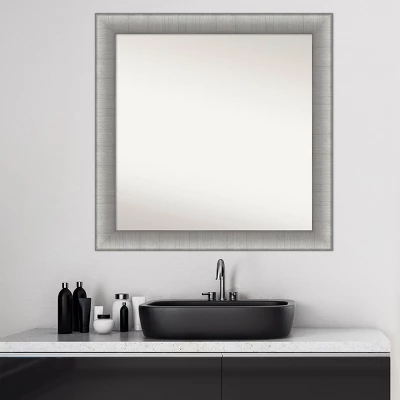 31" X 31" Non-Beveled Elegant Bathroom Wall Mirror Brushed Pewter - Amanti Art 9 31" X 31" Non-Beveled Elegant Bathroom Wall Mirror Brushed Pewter - Amanti Art - Image 7