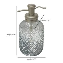 Set Of 3 Emory Vintage Glass Plated Soap Pump & Q-tip Jar Set With Vanity Tray Pewter - Nu Steel -Bathroom Accessories Store GUEST a1dae7c1 bab7 4c25 a067 f589b80f2476