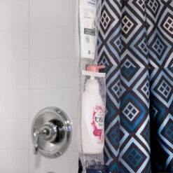 Grand Fusion - Hanging Shower Caddy 2 Pk - Hanging Fabric Shower Caddy Mesh Design Attaches To Shower Rod Via Grommets Or Hook And Loop Straps. Holds Shampoo, Body Wash, Razors, Poufs -Bathroom Accessories Store GUEST a250ce93 a4df 4650 999d a897c1848d80