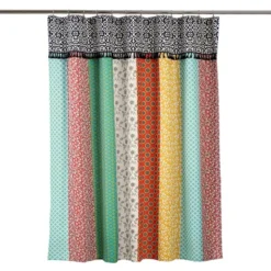 Geometric Boho Patch Shower Curtain - Lush Décor -Bathroom Accessories Store GUEST a2972d4c 2292 4d43 bb9f 9c020c6c7688