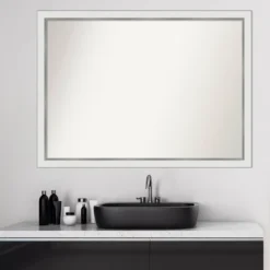 41" X 30" Non-Beveled Eva Narrow Bathroom Wall Mirror Gold - Amanti Art -Bathroom Accessories Store GUEST a2c6262b 4b89 4f9d aa28 001430d1f499