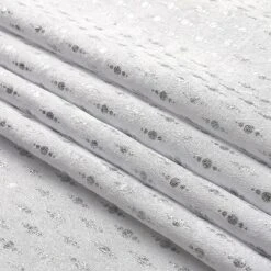 Kate Aurora Elegant "Raindrop" Silver Metallic Foil White Jacquard Fabric Shower Curtain - Standard Size -Bathroom Accessories Store GUEST a33e5250 b418 405b aa31 877899837eca