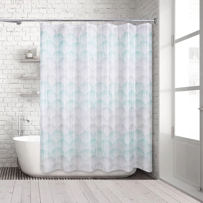 Ombre Wave Shower Curtain Aqua - Allure Home Creations 4 Ombre Wave Shower Curtain Aqua - Allure Home Creations - Image 2