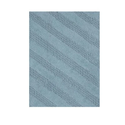 Unique Stripe Honeycomb Sculptured Bath Rug Made Soft Plush Cotton Is Super Soft The Touch Light Blue 5 Unique Stripe Honeycomb Sculptured Bath Rug Made Soft Plush Cotton Is Super Soft The Touch Light Blue - Image 3