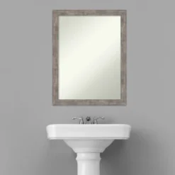 21" X 27" Non-Beveled Marred Wood Bathroom Wall Mirror Pewter - Amanti Art 16 21" X 27" Non-Beveled Marred Wood Bathroom Wall Mirror Pewter - Amanti Art -Bathroom Accessories Store GUEST a65ed07b c0c3 4cd2 ac11 69b5073a4189