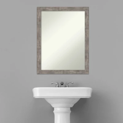 21" X 27" Non-Beveled Marred Wood Bathroom Wall Mirror Pewter - Amanti Art 9 21" X 27" Non-Beveled Marred Wood Bathroom Wall Mirror Pewter - Amanti Art - Image 7