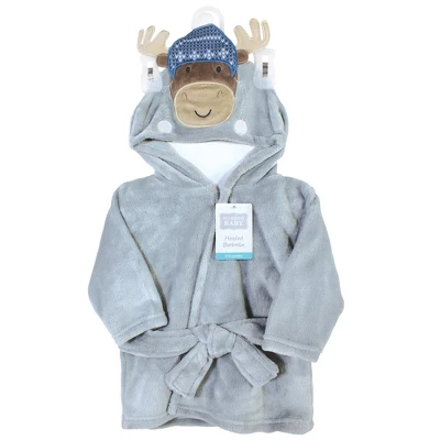 Hudson Baby Infant Boy Plush Animal Bathrobe, Winter Moose, 0-9 Months 3 Hudson Baby Infant Boy Plush Animal Bathrobe, Winter Moose, 0-9 Months