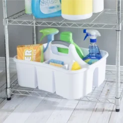 Sterilite Versatile Multi Use Large Home Divided Plastic Storage Tote Caddy With 4 Compartments And Carry Handle For Bathrooms, Dorms, White (6 Pack) -Bathroom Accessories Store GUEST a706153a 7d3c 4f3c a8cb d9feb7e44562