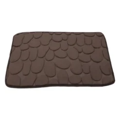 Unique Bargains Cobblestone Pattern Bathroom Rugs Polyester Bath Mat Machine Washable Brown 23.62"x15.75" -Bathroom Accessories Store GUEST a796712e d3d8 4b0a 9739 1f6d3589148b