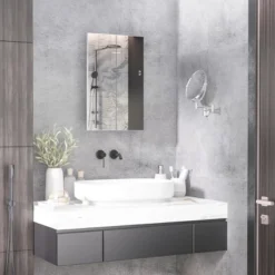 Kleankin Recessed Medicine Cabinet With Mirror, Bathroom Mirror Cabinet Wall Mounted With Single Door And Storage Shelves, White -Bathroom Accessories Store GUEST a83617ab 2afb 4178 b1ff ac191451d8da