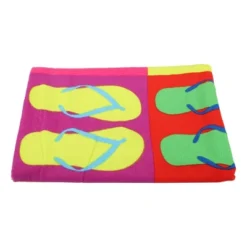Unique Bargains Soft Absorbent Beach Towel Slippers Pattern Classic Design Colorful 59"x30" For Beach 1 Pcs -Bathroom Accessories Store GUEST a8670a0e c74a 4a89 8074 d4fb9d56d636