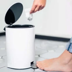 Bamodi 3L White Bathroom Wastebasket With Removable Inner Bucket & Lid -Bathroom Accessories Store GUEST a9201433 4c3b 4761 81b3 d153a4713659