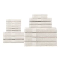 Eco-Friendly Absorbent Assorted 18-Piece Towel Set By Blue Nile Mills -Bathroom Accessories Store GUEST af22ad26 bd2f 46d5 86df 89e45679fad1