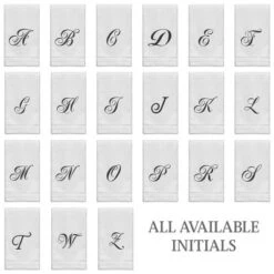 Creative Scents Set Of 2 White Fingertip Monogrammed Towels, Black Embroidered 27 Creative Scents Set Of 2 White Fingertip Monogrammed Towels, Black Embroidered -Bathroom Accessories Store GUEST af25586f d717 425b 91c2 5b7ecedae4b3