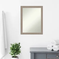 21" X 27" Non-Beveled Curve Wood Bathroom Wall Mirror Gray Wash - Amanti Art 16 21" X 27" Non-Beveled Curve Wood Bathroom Wall Mirror Gray Wash - Amanti Art -Bathroom Accessories Store GUEST b031c035 87c5 4d6b b9ad fe24489b245a